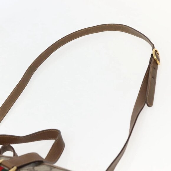 GUCCI GG Supreme Web Sherry Line Bag PVC 2way Beige Gold 41 02 039 Auth 142440 - Picture 9 of 16